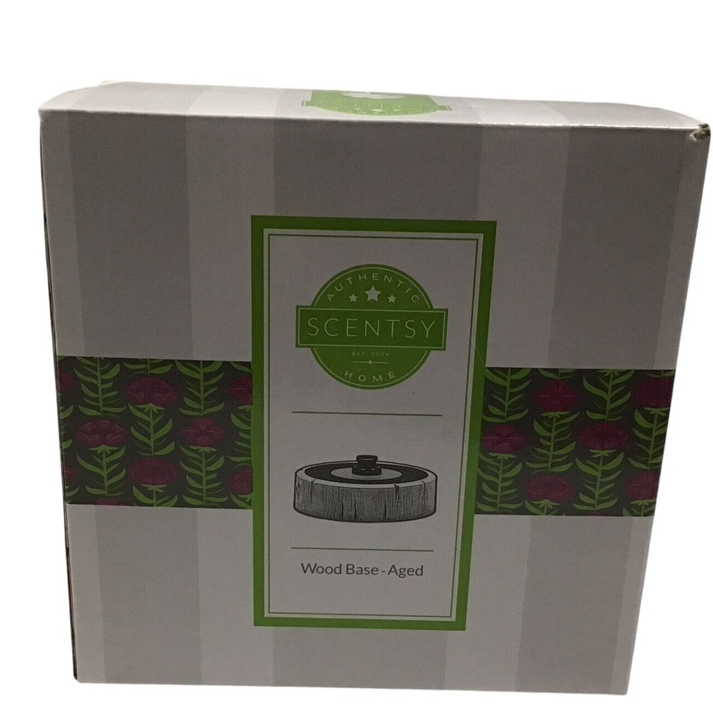 Scentsy Wood Base Aged Gray Wax Warmer Base 38416